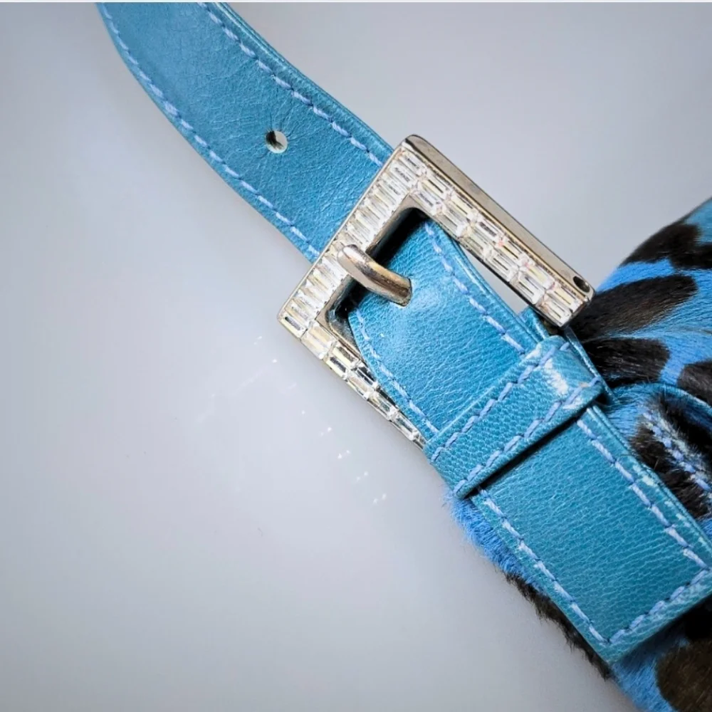 *SOLD**Fendi Baguette Pony Hair Leopard Print with Crystal Detail - Picture 7 of 15